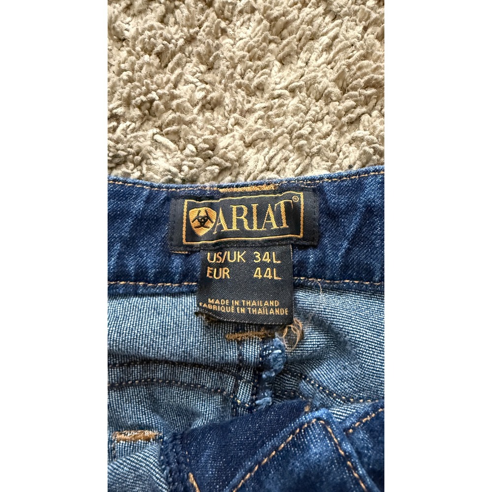 Ariat Real Bootcut Jeans Womens 34L Dark Wash Denim Western Riding Pants kk14 - Picture 5 of 10